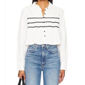 FREE PEOPLE lace lover blouse in optic white